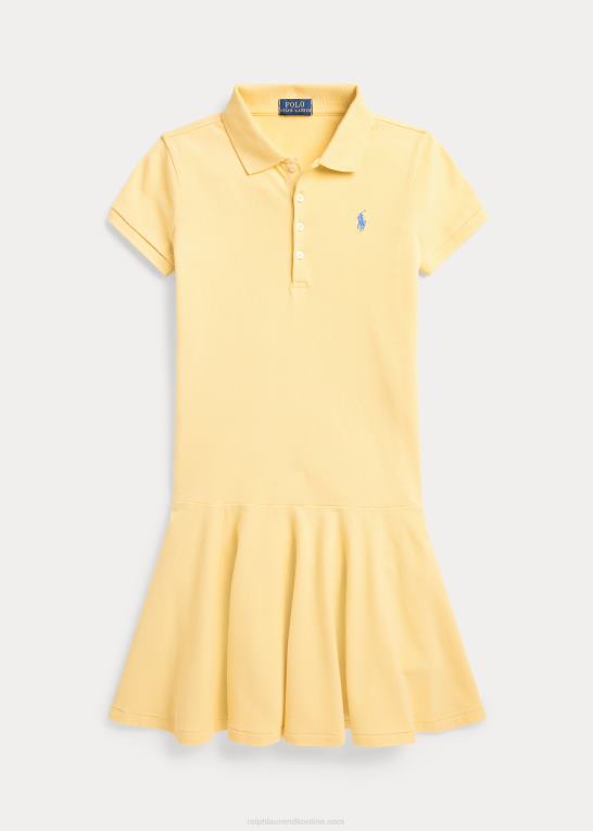 majs gul børn Ralph Lauren stræk bomulds mesh polo kjole Z426B7034