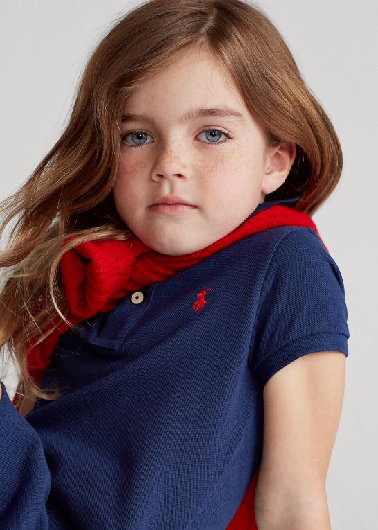 newport flåde børn Ralph Lauren polokjole i bomuldsnet Z426B6775