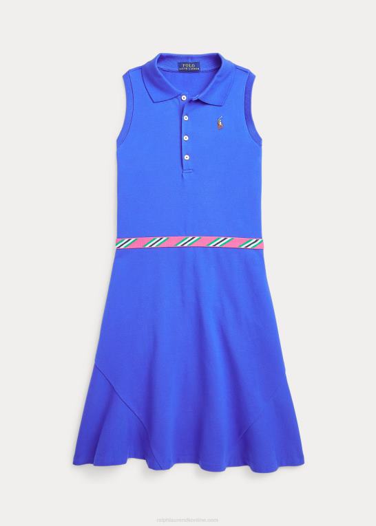 ny iris børn Ralph Lauren grosgrain-trim strækmesh polokjole Z426B6958