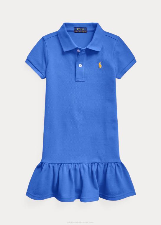 ny iris blå børn Ralph Lauren polokjole i bomuldsnet Z426B6774