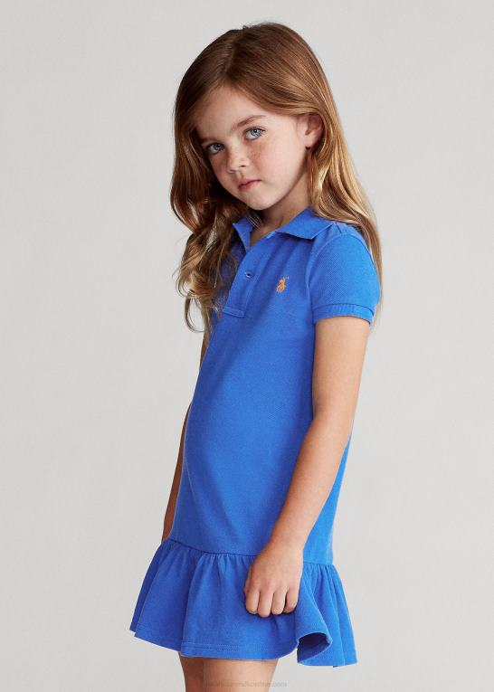 ny iris blå børn Ralph Lauren polokjole i bomuldsnet Z426B6774