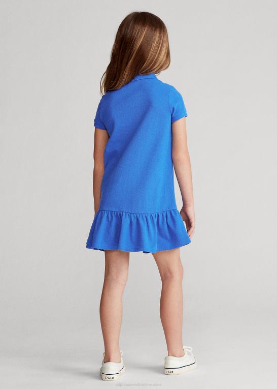 ny iris blå børn Ralph Lauren polokjole i bomuldsnet Z426B6774
