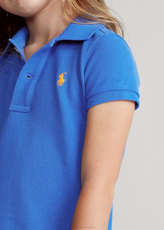 ny iris blå børn Ralph Lauren polokjole i bomuldsnet Z426B6774