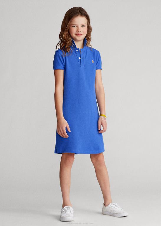 ny iris blå børn Ralph Lauren polokjole i bomuldsnet Z426B7011