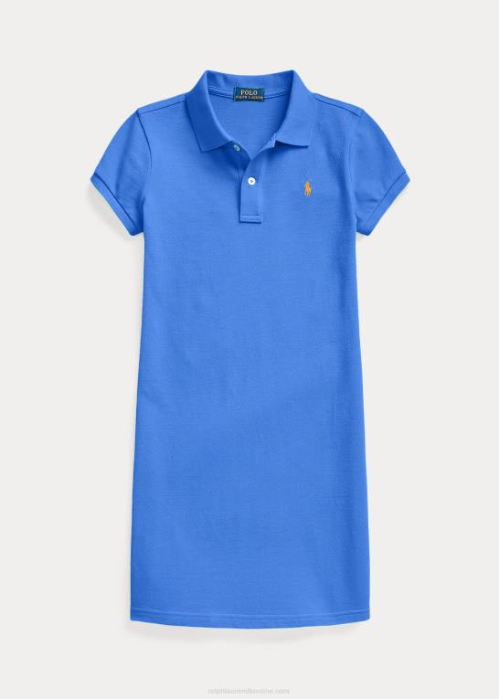 ny iris blå børn Ralph Lauren polokjole i bomuldsnet Z426B7011