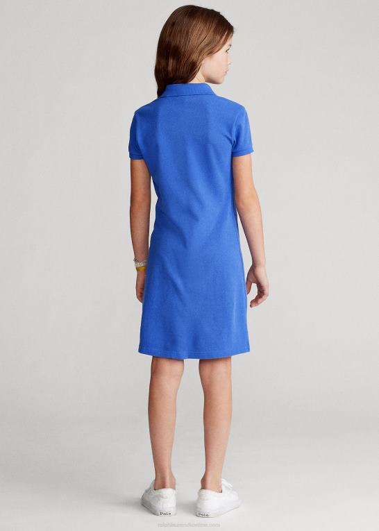 ny iris blå børn Ralph Lauren polokjole i bomuldsnet Z426B7011