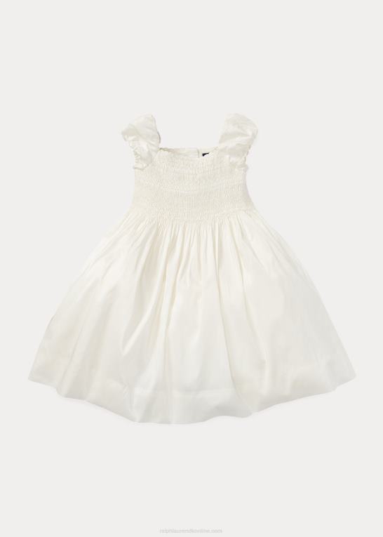 pergament creme børn Ralph Lauren smocket silkekjole Z426B6734