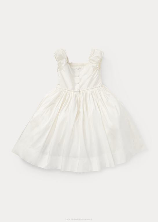 pergament creme børn Ralph Lauren smocket silkekjole Z426B6734