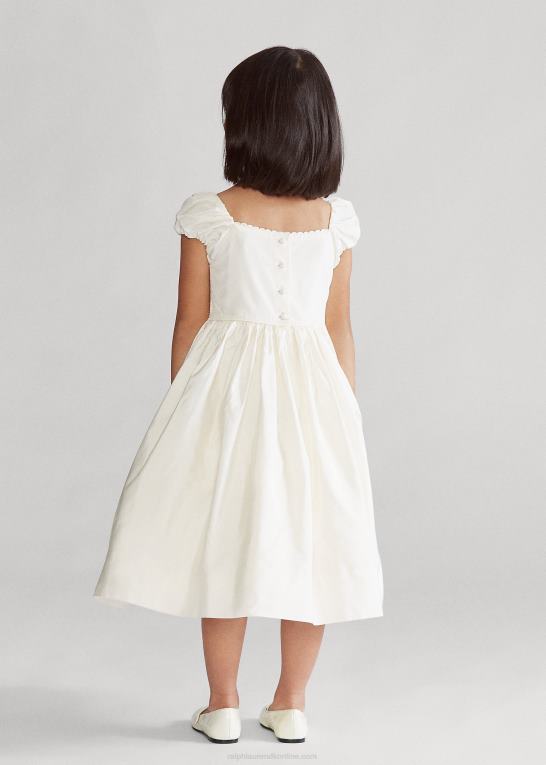 pergament creme børn Ralph Lauren smocket silkekjole Z426B6734
