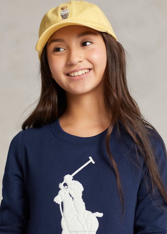 raffineret flåde børn Ralph Lauren stor pony fleece sweatshirtkjole Z426B6960