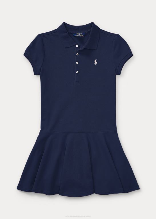 raffineret flåde børn Ralph Lauren stræk bomulds mesh polo kjole Z426B7032