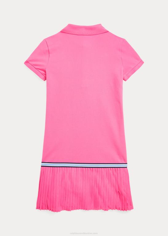 ørken pink børn Ralph Lauren plisseret strækmesh polokjole Z426B7177
