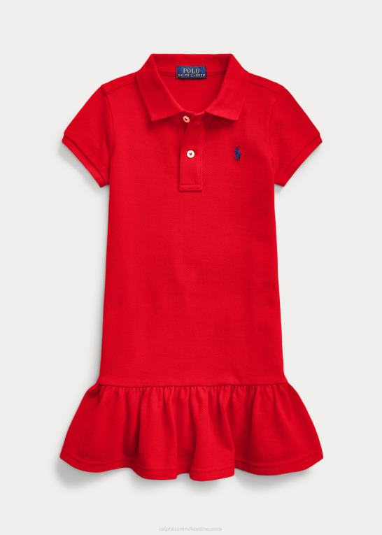rl 2000 rød børn Ralph Lauren polokjole i bomuldsnet Z426B6771