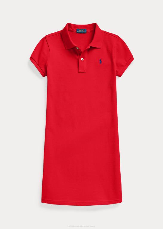rl 2000 rød børn Ralph Lauren polokjole i bomuldsnet Z426B7019