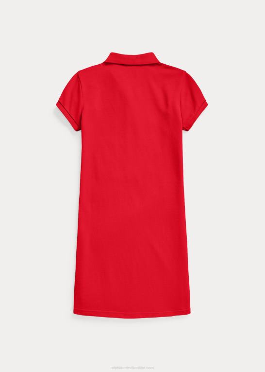 rl 2000 rød børn Ralph Lauren polokjole i bomuldsnet Z426B7019