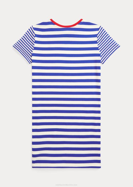 safir stjerne børn Ralph Lauren stribet jersey-kjole i bomuld Z426B7049