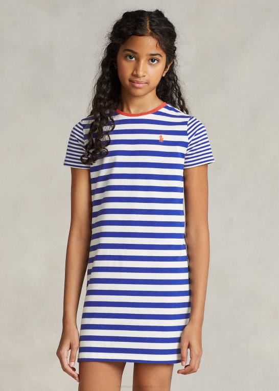 safir stjerne børn Ralph Lauren stribet jersey-kjole i bomuld Z426B7049