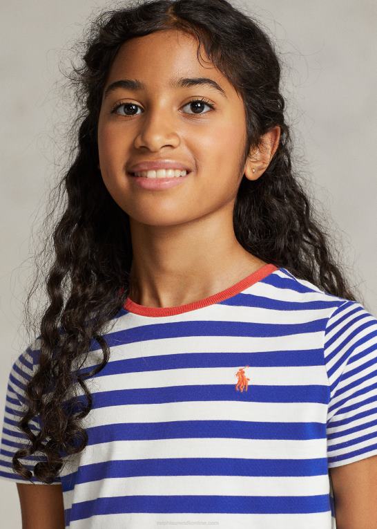 safir stjerne børn Ralph Lauren stribet jersey-kjole i bomuld Z426B7049