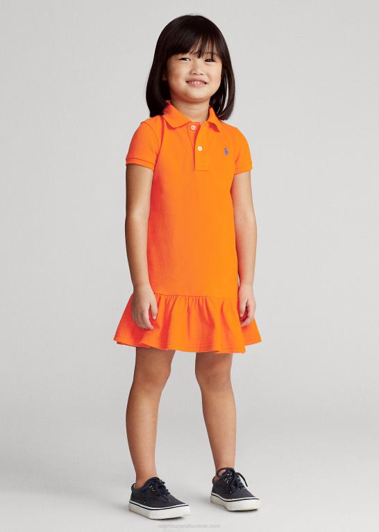 sejler orange børn Ralph Lauren polokjole i bomuldsnet Z426B6772