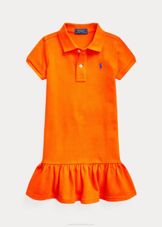 sejler orange børn Ralph Lauren polokjole i bomuldsnet Z426B6772