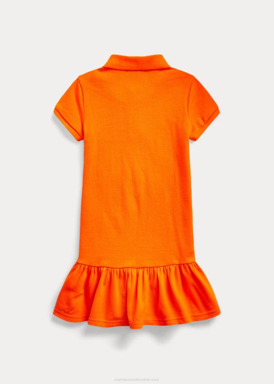 sejler orange børn Ralph Lauren polokjole i bomuldsnet Z426B6772