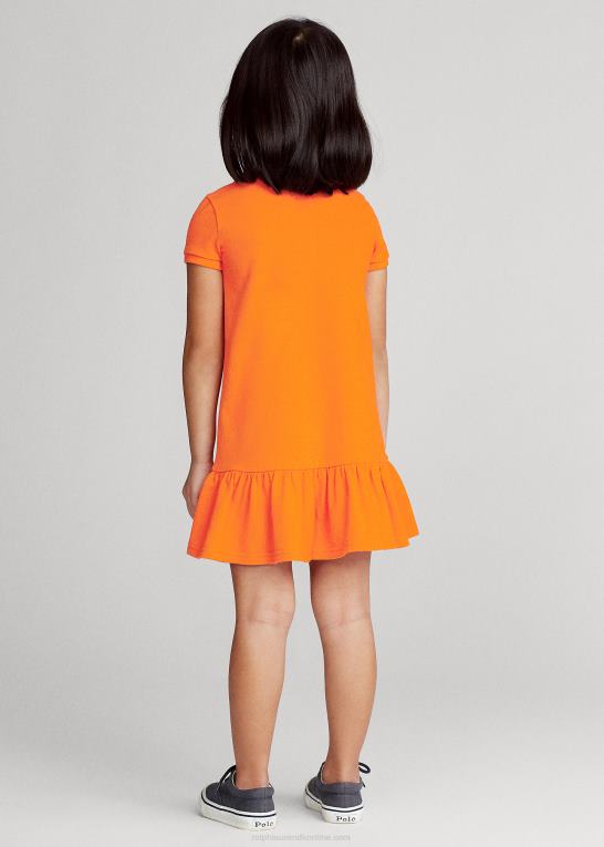 sejler orange børn Ralph Lauren polokjole i bomuldsnet Z426B6772