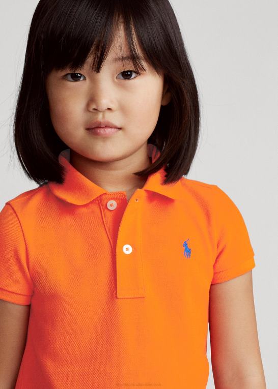 sejler orange børn Ralph Lauren polokjole i bomuldsnet Z426B6772