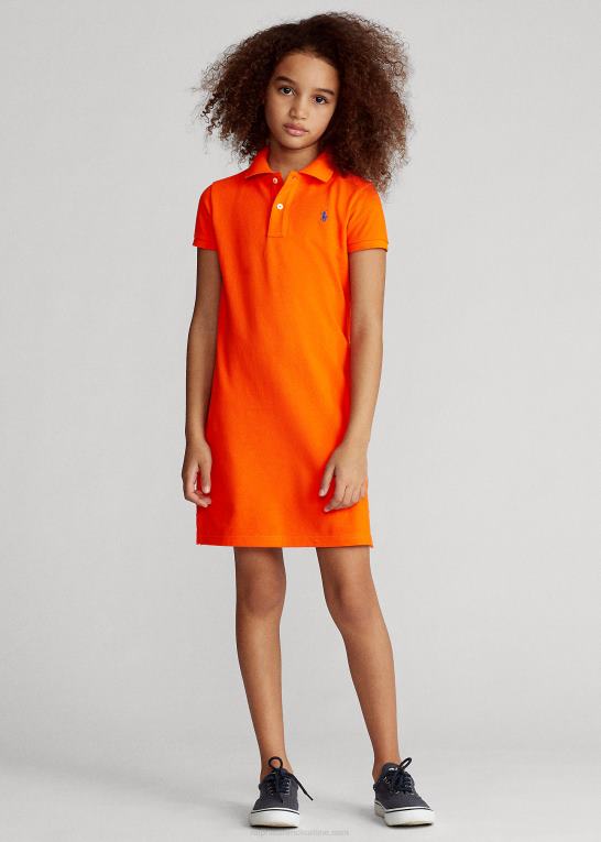 sejler orange børn Ralph Lauren polokjole i bomuldsnet Z426B7014