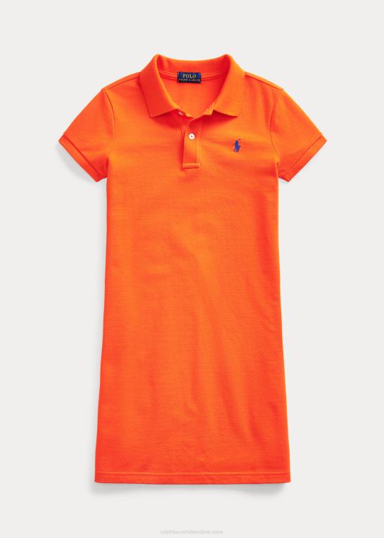 sejler orange børn Ralph Lauren polokjole i bomuldsnet Z426B7014