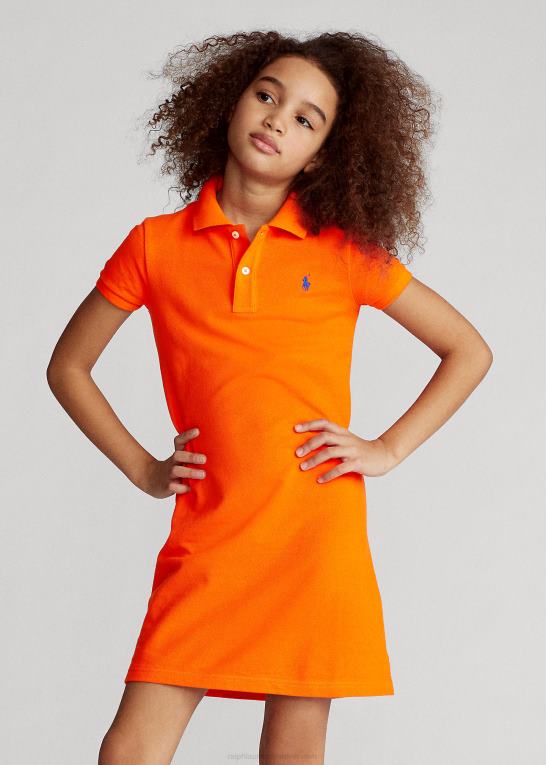 sejler orange børn Ralph Lauren polokjole i bomuldsnet Z426B7014