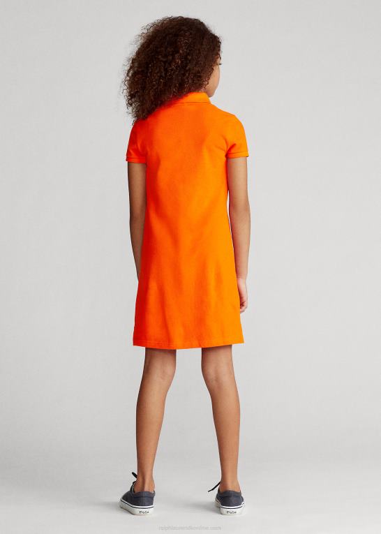 sejler orange børn Ralph Lauren polokjole i bomuldsnet Z426B7014