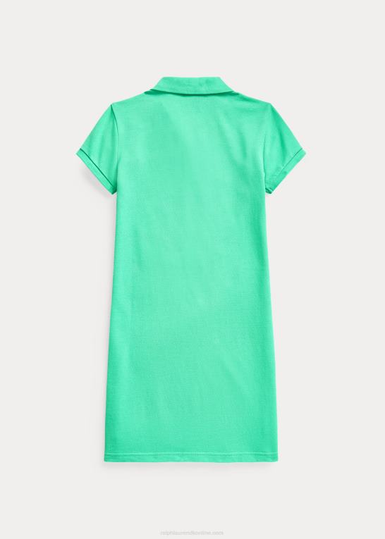solnedgang grøn børn Ralph Lauren polokjole i bomuldsnet Z426B7010