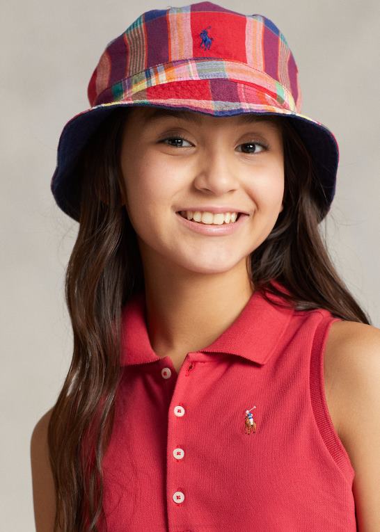 styrbord rød børn Ralph Lauren grosgrain-trim strækmesh polokjole Z426B6957