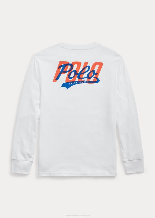 hvid børn Ralph Lauren jersey langærmet t-shirt med logo Z426B6668