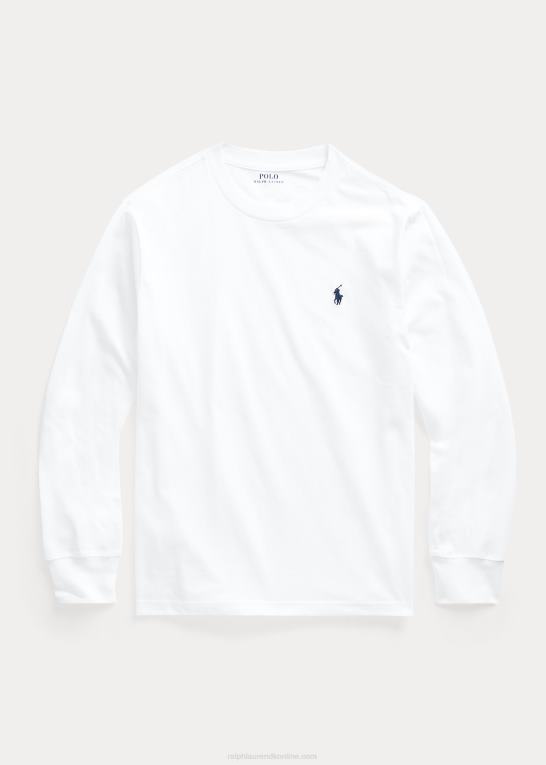 hvid børn Ralph Lauren langærmet t-shirt i bomuldsjersey Z426B6288