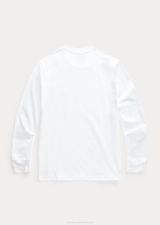 hvid børn Ralph Lauren langærmet t-shirt i bomuldsjersey Z426B6288