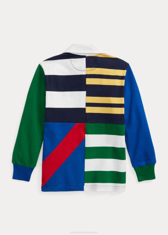 newport navy multi børn Ralph Lauren rugbyskjorte i patchwork-bomuld Z426B5806