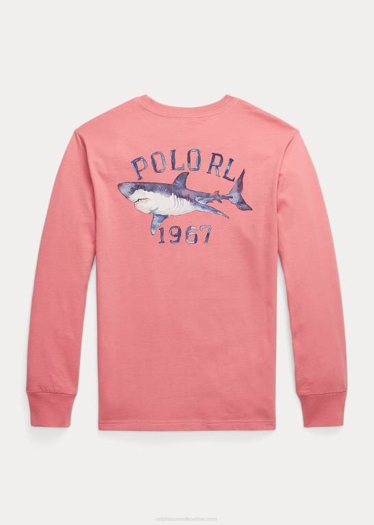 Ørkenrose børn Ralph Lauren bomulds-logo-t-shirt med lange ærmer Z426B6116
