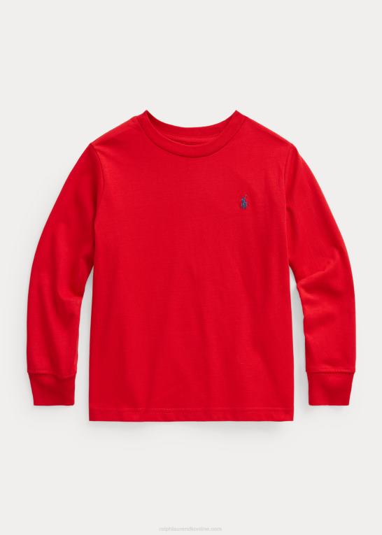 rl 2000 rød børn Ralph Lauren langærmet t-shirt i bomuldsjersey Z426B5908