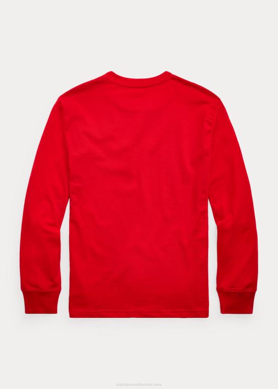 rl 2000 rød børn Ralph Lauren langærmet t-shirt i bomuldsjersey Z426B6287