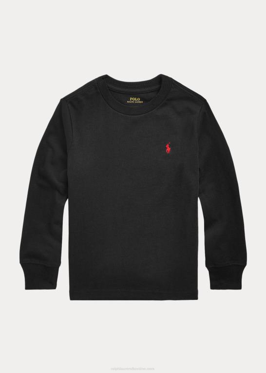 rl sort børn Ralph Lauren langærmet t-shirt i bomuldsjersey Z426B5906