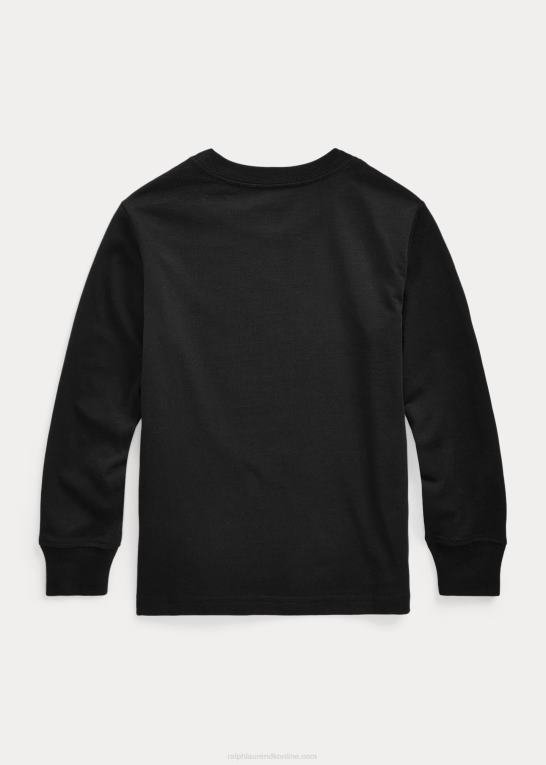 rl sort børn Ralph Lauren langærmet t-shirt i bomuldsjersey Z426B5906