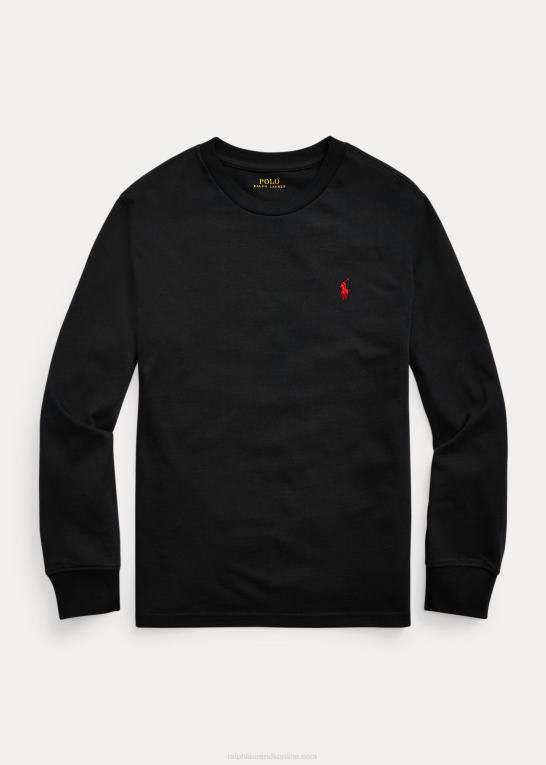rl sort børn Ralph Lauren langærmet t-shirt i bomuldsjersey Z426B6285