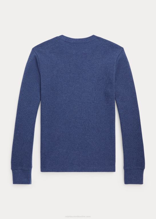 rustik marine lyng børn Ralph Lauren langærmet t-shirt i vaffelstrikket logo Z426B6667