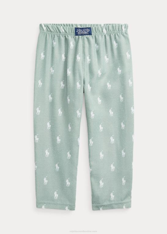falmet mynte børn Ralph Lauren polo pony twill sovebukser Z426B6393