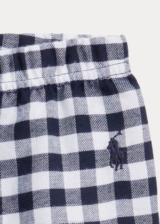 hvid/newport navy børn Ralph Lauren gingham twill sovesæt Z426B6395