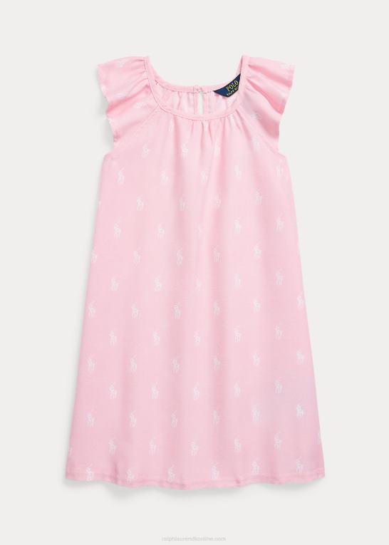 karmel pink børn Ralph Lauren polo pony twill natkjole Z426B7314