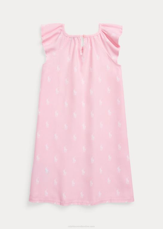 karmel pink børn Ralph Lauren polo pony twill natkjole Z426B7314
