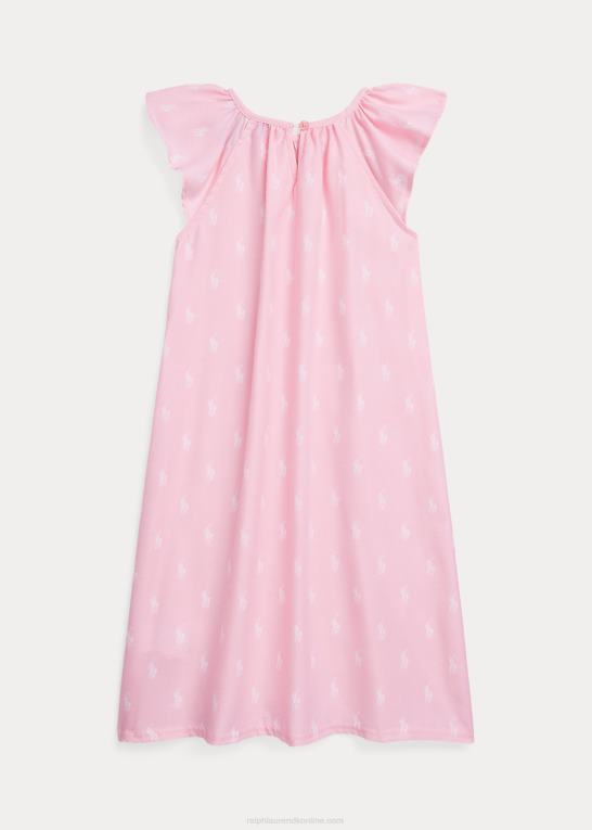 karmel pink børn Ralph Lauren polo pony twill natkjole Z426B7319