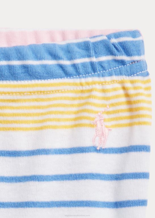multi børn Ralph Lauren stribet ribstrikket jersey sovesæt Z426B7323